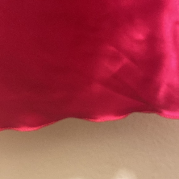 SATIN COWL NECK SLIP MIDI DRESS IN FUSHIA - Picture 8 of 10